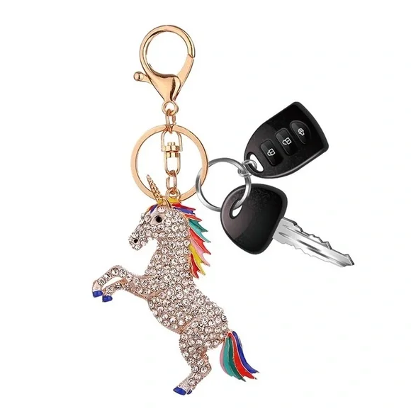 Magical Pink Crystal Unicorn Keychain Charm - Picture 11 of 16